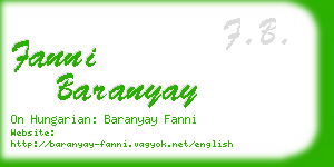 fanni baranyay business card